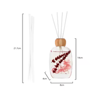 Ensembles de diffuseurs de roseaux 120ml parfum d'aromathérapie aux huiles essentielles avec couvercle en bois de fleurs séchées cadeau de désodorisant parfumé avec couvercle en bois