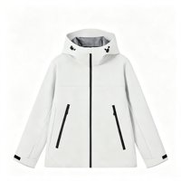 Veste coupe-vent imperméable à coque rigide unisexe avec logo personnalisé, veste d'extérieur à capuche zippée pour la randonnée, les voyages et les sports en plein air