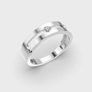 Premium Crafted S925 Sterling Silver <b>Men</b> Moissanite Ring Bezel Round Stone Ring For Timeless Minimalist Wedding Engagement Use - Product Image 4