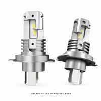 Kit d'ampoules de phare LED H4, lumière blanche 6000K, lumière blanche brillante, double faisceau, haute et basse intensité, longue durée de vie, pour voiture, camion, moto