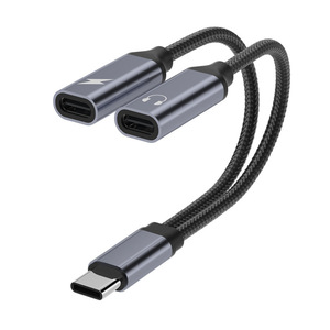 Convertidor de audio 2 en 1 de cabeza plana de cabeza redonda para auriculares tipo <span class=keywords><strong>C</strong></span> - Product Image 6