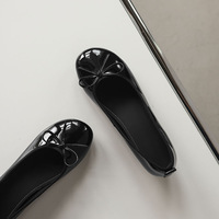Chaussures en cuir pour femmes à bout rond, à enfiler, avec talonnette interne