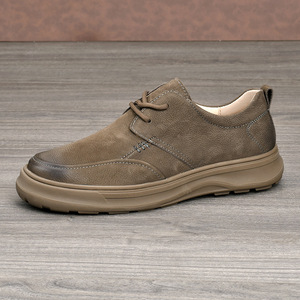 Chaussures décontractées rétro pour hommes en cuir véritable, bout rond, semelle souple, style printemps, chaussures bateau - Product Image 4