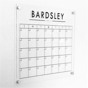 Calendrier familial en acrylique transparent calendrier mensuel en acrylique mural tableau <span class=keywords><strong>de</strong></span> planification en acrylique effaçable à sec pour la famille - Product Image 3
