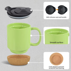 Tazza in Ceramica Personalizzabile da 15oz <span class=keywords><strong>con</strong></span> Impressioni Laser e Base in Sughero, Tazze Personalizzate per <span class=keywords><strong>Caffè</strong></span> - Product Image 3