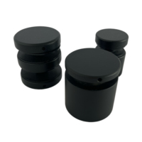 Entretoises en acier inoxydable noir de haute qualité pour balustrade en verre sans cadre, avec coussinet en caoutchouc, support pour verre trempé