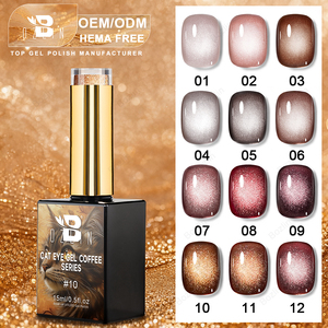 BOZLIN Coffee Series Cat Eye Gel smalto Private Label <span class=keywords><strong>marrone</strong></span> Cateye Gel smalto per unghie HEMA TPO Free 15ml Gel magnetico smalto per unghie - Product Image 1