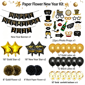 Kit de ballons de fête 2026 avec impression Joyeux Nouvel An, ballons en latex pour les décorations de Noël et du réveillon du Nouvel An - Product Image 2
