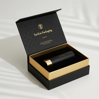 Boîte personnalisée avec couvercle et base, et boîte cadeau noire pour appareil de beauté, en carton robuste