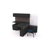 Bureau de direction modulaire en bois avec plateau réglable, idéal pour l'étude privée