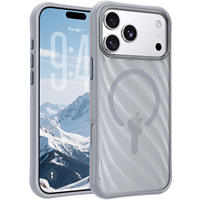 Nouvelle coque de téléphone translucide mate à motif ondulé pour iPhone 18 17 Pro Max, coque antichoc en TPU PC magnétique pour iPhone 17 Air