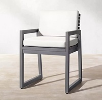 Ensemble de table et chaises de luxe pour l'extérieur, ensemble de salle à manger en métal pour terrasse, résistant à l'eau, pour cours, villas, hôtels, complexes hôteliers, meubles de jardin