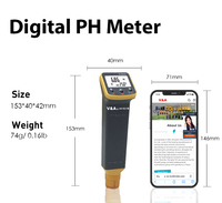 Alat Ukur PH Digital Industri Portabel VA1021B dengan Sensor Eksternal yang Dapat Diganti, Baterai AAA, Bersertifikasi CE untuk Laboratorium dan Air Minum