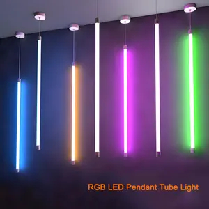 Desain Baru T8 T10 4ft 120Cm 18W Lampu Tabung Liontin Restoran Bar KTV Dekorasi Dalam Ruangan Lampu Tabung Warna RGB Ruang Makan
