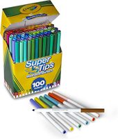 Ensemble de marqueurs Super Tips (100 pièces), marqueurs à pointe fine lavables, indispensables pour les enseignants, fournitures scolaires pour enfants, adultes