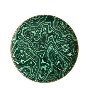 Nordic Porcelain Tableware <b>Sets</b> Trendy Ceramic Dark Green Pattern Type Dinner Plate <b>for</b> Home Decor - Product Image 2