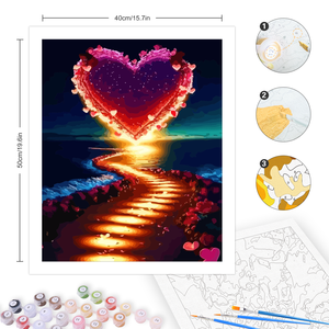 Kit di numeri di pittura acrilica <span class=keywords><strong>fai</strong></span>-<span class=keywords><strong>da</strong></span>-<span class=keywords><strong>te</strong></span> 40x50cm di <span class=keywords><strong>arte</strong></span> della parete <span class=keywords><strong>del</strong></span> paesaggio <span class=keywords><strong>del</strong></span> cuore artigianato decorazioni per la casa coreana dei cartoni animati - Product Image 3