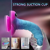 Dildo Éléphant Lumineux pour Homme, Jouet Sexuel Fantaisie Monstre Alien qui Brille dans le Noir avec Ventouse