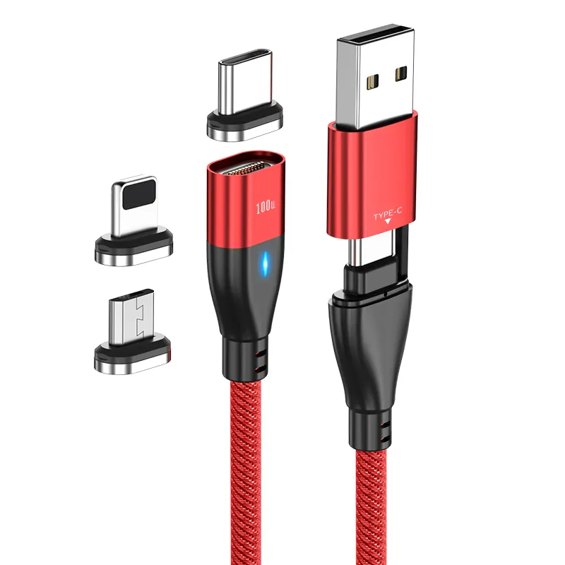 LED light 100W 3A PD 3ft quick charging data cable magnetic usb cable for huawei android iphone laptop