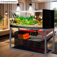 Aquarium de style industriel à filtration par le fond, réservoir en verre extra clair pour salon et maison, aquarium planté pour poissons d'eau douce