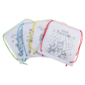 Tas pewarna kanvas putih kustom untuk anak-anak, mainan menggambar anak pesta kartun grafiti seni DIY - Product Image 6