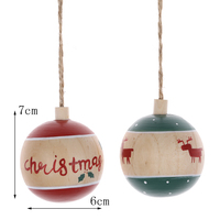Bauernhaus rustikale Dekoration Weihnachten hängender Holzball Weihnachtsbaum-Schmuck