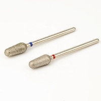 F M Fraise à ongles diamant russe de haute qualité, forme de bourgeon arrondi lisse, 5,5 mm, 3/32 pouces, pour manucure et nettoyage des cuticules