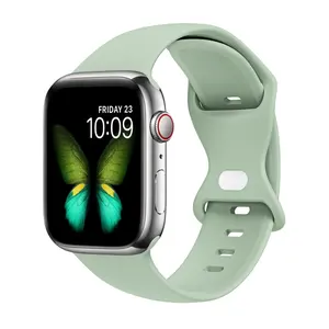 Mềm bướm Silicone ban nhạc đồng hồ Dây đeo cao su thể thao 38mm 42mm thoáng khí cho iWatch thay thế dây đeo cổ tay thân thiện với da