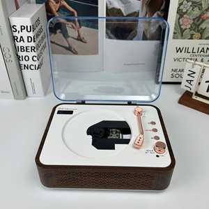 Factory Custom Vintage BT CD Player Portable Music Box High Fidelity Sound Wood Grain Finish Gift Music Lover Audio Device - Product Image 3