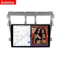 Autoradio DVD Lecteur Multimédia Android 14 120W X 6CH Série Katana pour Toyota Vios 2 2008 - 2013 8+256GB Navigation DVD