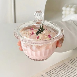 Ciotola da Dessert in vetro trasparente di fascia alta uso domestico raffinato da donna copri orecchie in argento classico con polvere di ghiaccio gelatina di zucchero nido d'uccello - Product Image 2