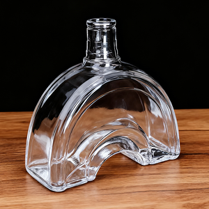 Distributeur de bouteille de vin 750ML bouteille de vin en verre <span class=keywords><strong>cristal</strong></span> clair forme arquée bouteilles en verre transparent - Product Image 6