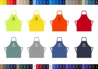 Grosir Logo kustom desain katun Bib warna-warni poliester hitam memasak BBQ koki celemek tahan air sublimasi dapur
