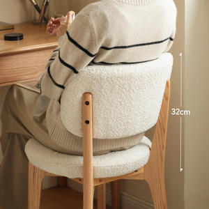 Nordic Simples Madeira Sólida Cadeira De Jantar Branco Soft Bag Stool para Bedroom Dressing <span class=keywords><strong>Dining</strong></span> Room Furniture - Product Image 2