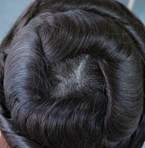 Peluca de tupé de repuesto para cabello de hombre, piel Superfina, transparente, poly <span class=keywords><strong>mirage</strong></span>, pegamento - Product Image 5