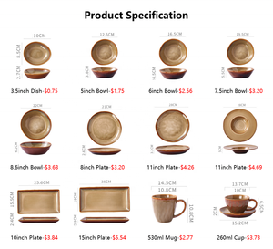 Vajilla <span class=keywords><strong>de</strong></span> Porcelana Estilo Japonés Vintage Hausweet con Esmalte Shino, Libre <span class=keywords><strong>de</strong></span> BPA, Ecológica, Apta para Microondas y Lavavajillas, para Filetes - Product Image 2