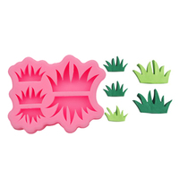 Moule à gâteau en silicone DIY, forme irrégulière 3D, 2 tailles, 4 détails fins, texture herbe, graphique