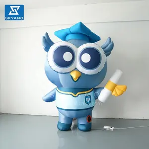 Customized Inflatable Cartoon Mascot An owl wearing a bachelor's uniform Inflatable mascot of the school