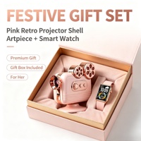 Ensemble cadeau de montre connectée rétro décorative, cadeau exquis pour femmes, en plastique fait main, cadeaux de Noël, de la Saint-Valentin, de la fête des mères