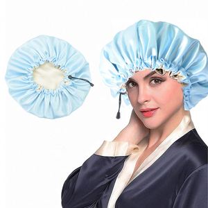 Meilleure Vente – Bonnet de Nuit Réversible en Satin Doux et Écologique pour Adulte, Double Face, avec Cordon Ajustable - Product Image 4