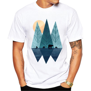 Camisetas de Verano de Algodón de 230G con Diseño de Playa al Atardecer para Hombre, Personaliza tu Diseño - Product Image 1