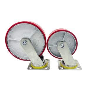 Heavy Duty 6 "Gusseisen Industrie Schwenk platte Verriegelung Lenkrad Polyurethan <span class=keywords><strong>Pu</strong></span> für industrielle Anwendungen - Product Image 6