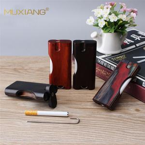 MUXIANG Wooden Cigarette Case Rectangular Handmade One Hitter Dugout For Smoking Accessories - Product Image 1