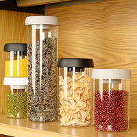 Bocal de conservation en verre borosilicate de haute qualité, scellé sous vide par pression, multifonctionnel, hermétique, moderne, idéal pour les cadeaux - Fabrication OEM