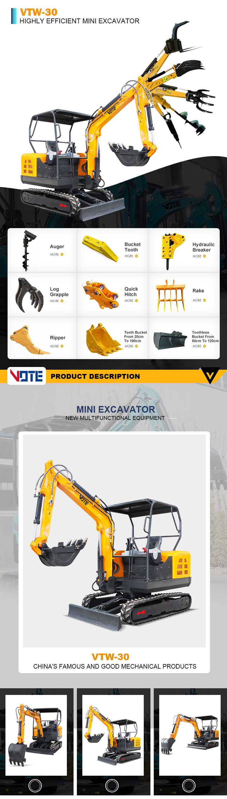 Economical new hydraulic excavators 3 ton mini excavator crawler digger reliable hydraulic system