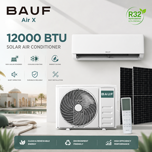 เครื่องปรับอากาศแบบแยกส่วนไฮบริดพลังงานแสงอาทิตย์ Bauf 12000 บีทียู ใช้สารทำความเย็น R32 50 เฮิรตซ์ ระบบออฟกริด เหมาะสำหรับพื้นที่แสงแดดจัด ประหยัดพลังงานระดับ A+++ รุ่น Ax35-1srp Ax35-wsp - Product Image 4