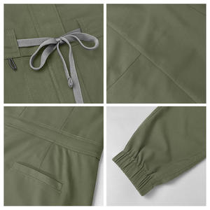 ชุดจั๊มสูทคอตั้งแบบสั่งตัดพิเศษ แขนกุด สำหรับพยาบาล แพทย์ คลินิกทันตกรรม ศัลยกรรม ดูแลผู้ป่วย ชุดยูนิฟอร์มโรงพยาบาล ชุดทำงานแยกส่วน - Product Image 4