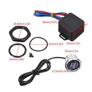 ระบบสตาร์ทรถยนต์แบบไร้กุญแจ 12V สวิตช์ปุ่มเดียว ไฟ LED สีฟ้า อะไหล่ดัดแปลงอเนกประสงค์ - Product Image 1