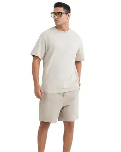 Cool Long Neck Leather Large Size Men's Pocket Half T-Shirt