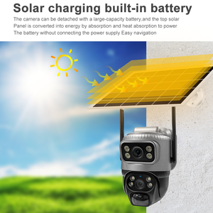 Caméra solaire V380pro extérieure à double objectif, surveillance à distance par téléphone mobile à 360 degrés, 6MP WiFi CCTW, vision nocturne <span class=keywords><strong>HD</strong></span>, suivi humain - Product Image 2